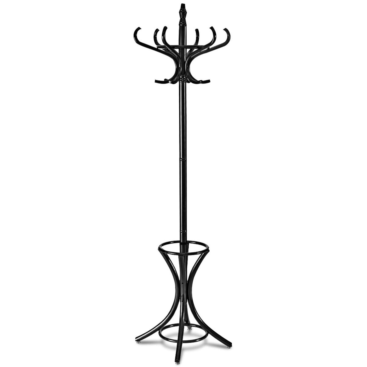 Wooden Freestanding Hat Coat Rack with Umbrella Stand Perfect for Any Room